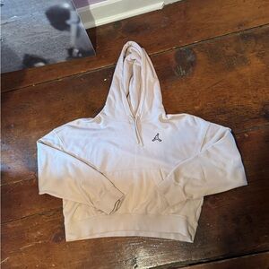Jordan Cream Cropped Hoodie Relaxed Fit